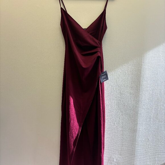 LULUS CHERRY WINE RED MAXI DRESS - Picture 1 of 3